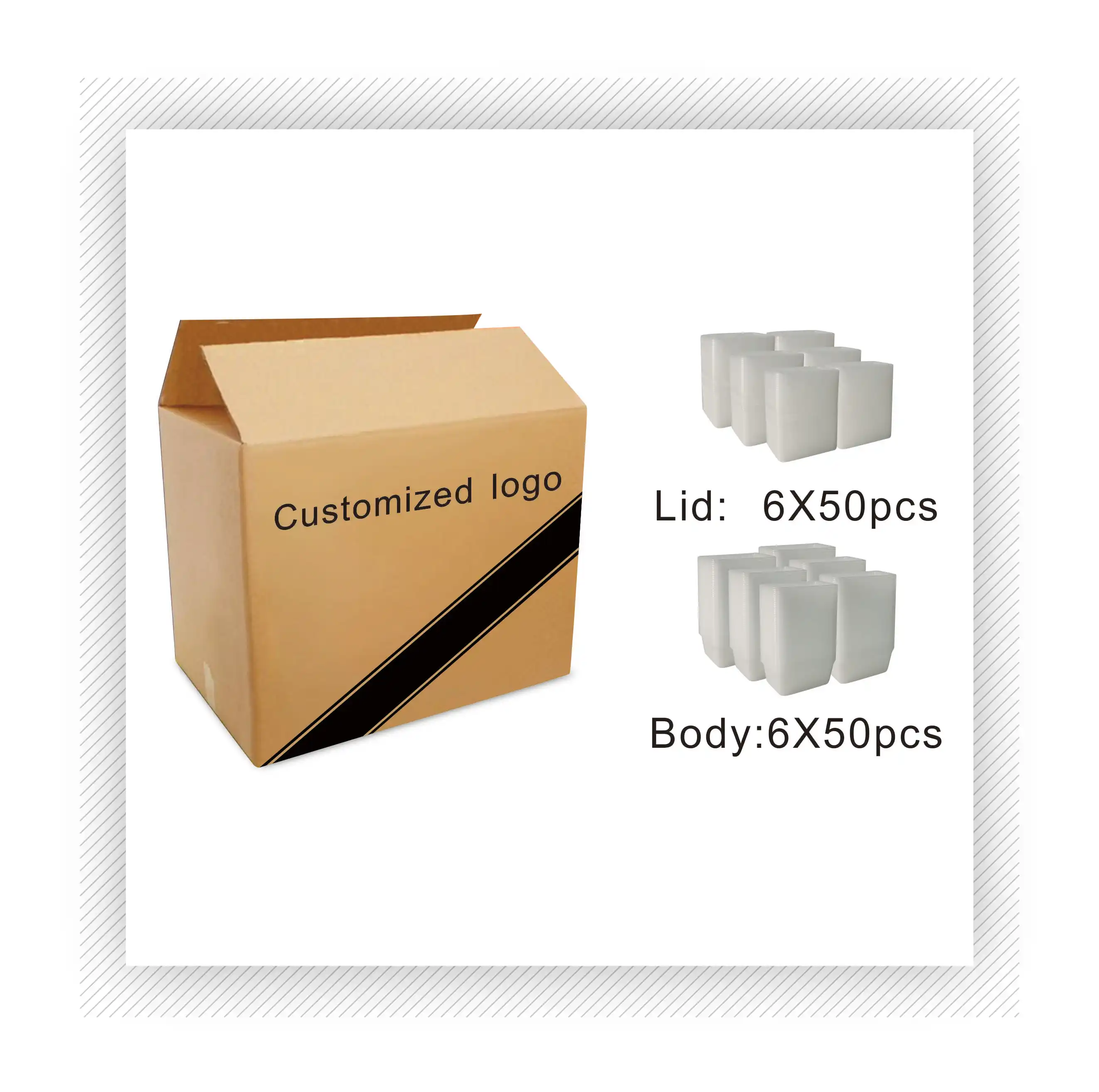 Packing Use PP Disposable Plastic Microwave Rectangular Food Container 650ml