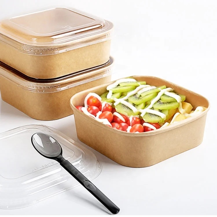 2023 Take Away Paper Container Salad Bowls 500ml 750ml 1000ml 1100ml ...