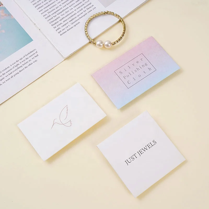 A1 On-time Shipping Artpaper/Cardboard Jewelry Diamond Lens Cleaning Polishing Cloth with Custom Size & Logo