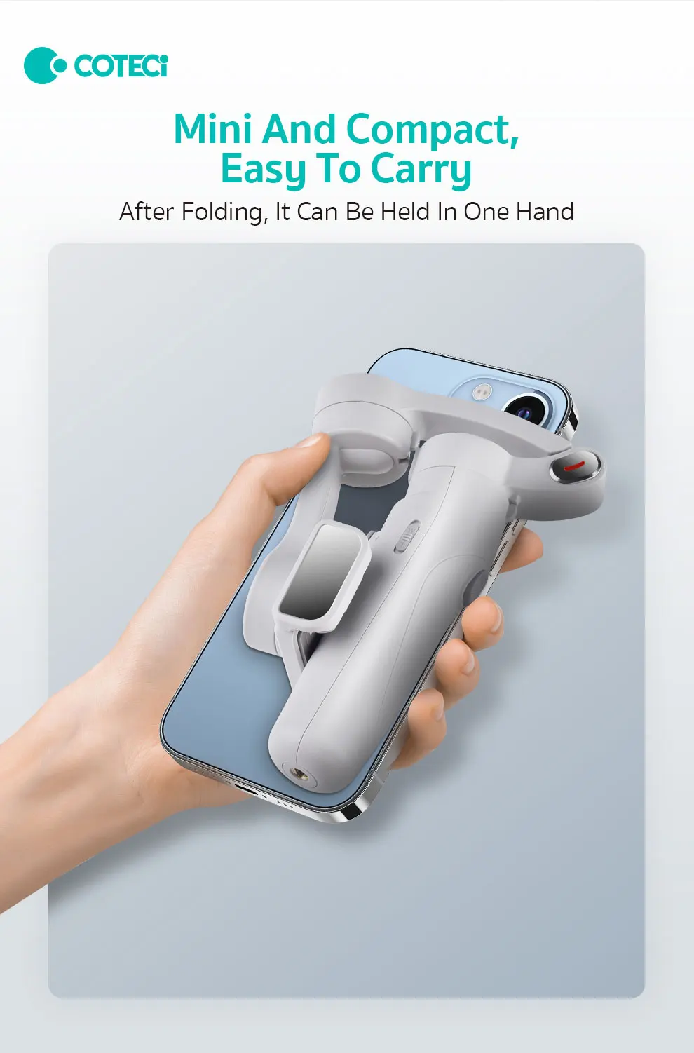 COTECi 3-Axis Smartphone Gimbal Stabilizer Smart Selfie Stick Face Tracking for Video Camera Mobile Phone Control Action Camera