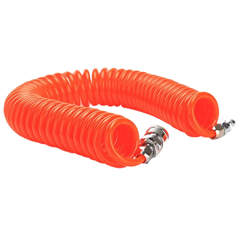Pneumatics Coiled PU Spiral Hose Coil Flexible Spring Tube Dia 8x5mm L 6-15m 