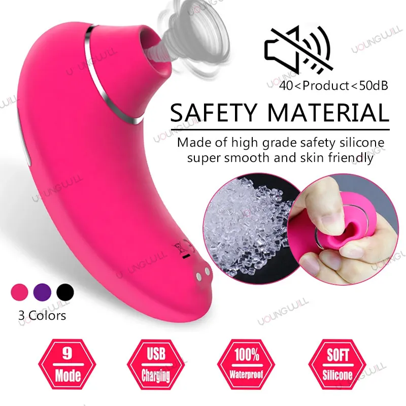 sex doll rita Rita Suction Clit Vibrator 9 Frequency Sucking Masturbator Mini Sucking  Tongue Vibrator Pulse Sucker Charger Adult Sex Toy main image 1