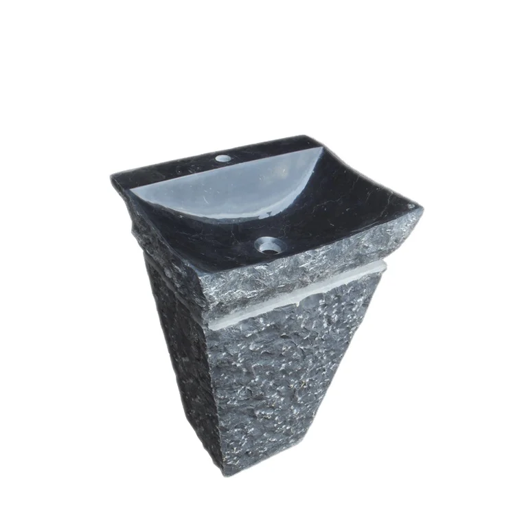 Modern Design Natural Granite Stone Outdoor Pedestal Sink for Garden Decoration or Hotel Use Made in China