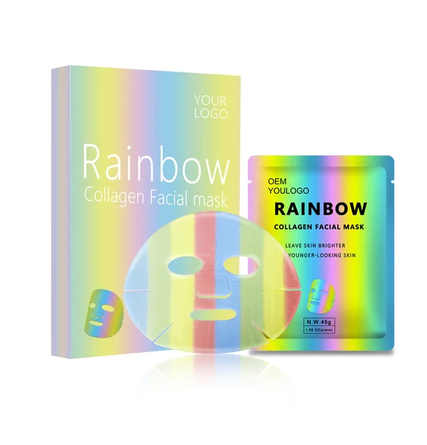 Rainbow Vitamin C Facial Mask Jelly Custom Gel Fruit Face Collagen Whitening Korea Hydrogel Face Mask