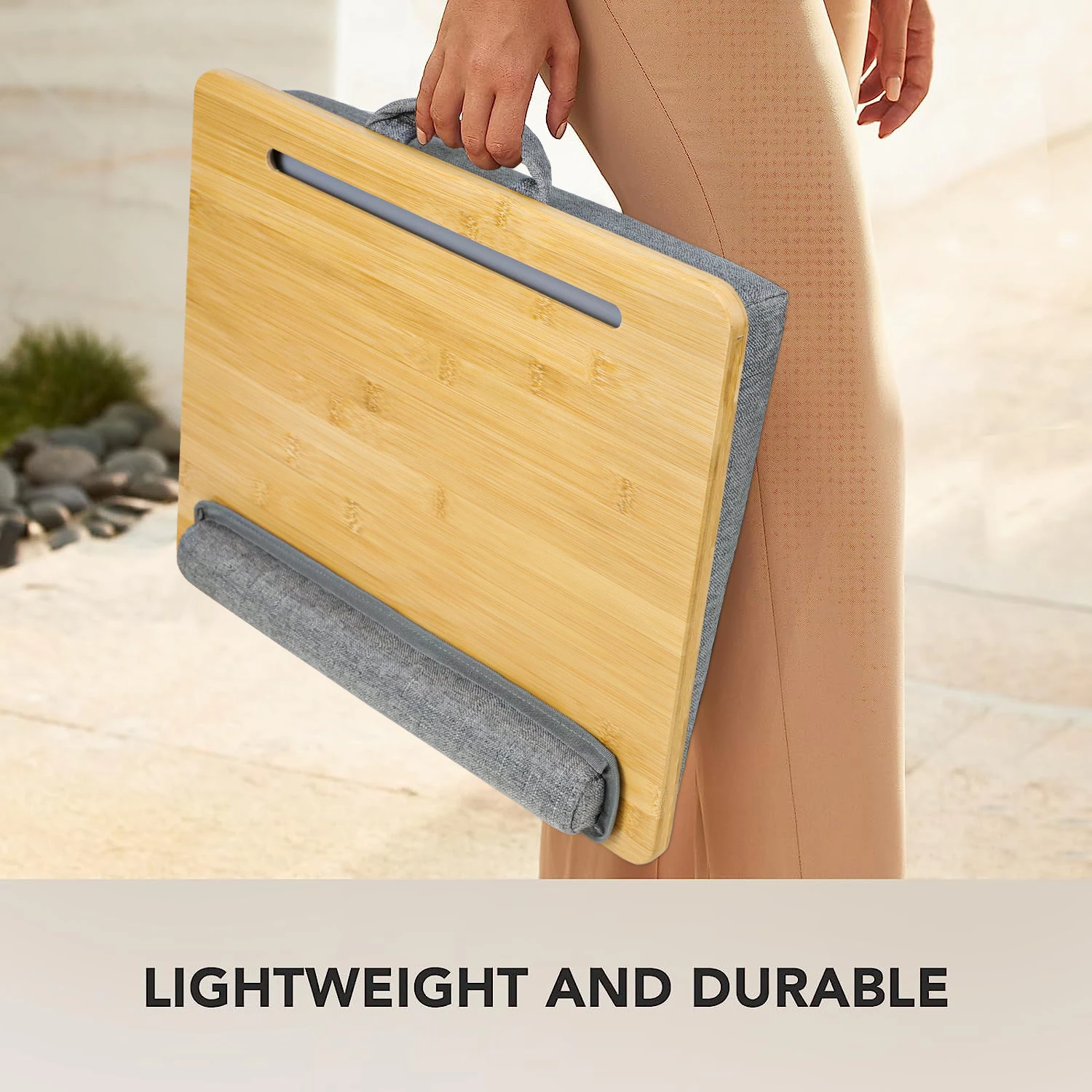 Customize Laptop Computer Lap Tray Soft Lap Tray Tablet Computer Padded Tray Stand Wooden Laptop