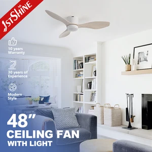 1stshine Ceiling Fan Wholesale Factory 3 Plastic Simple Design App Control Smart Ceiling Fan with LED Light