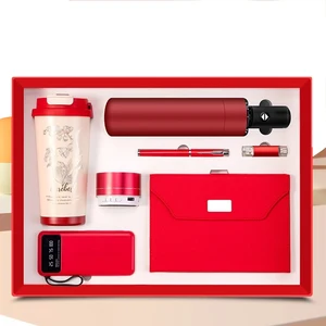 Custom Corporate Notebook Journal Set Personalized Logo with Pen Coffee Cup & Promotional Umbrella Gift Idea