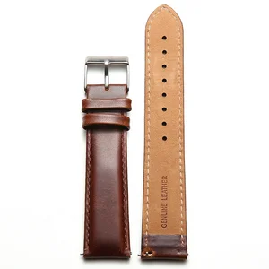 Handmade High Quality Genuine Leather Strap with Stainless Steel Pin Buckle for Men and Women Wrist Watches