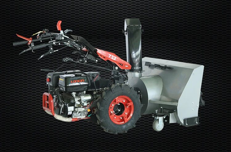 13 HP Gasoline Tractor with Snow Plow - Efficient Snow Clearing