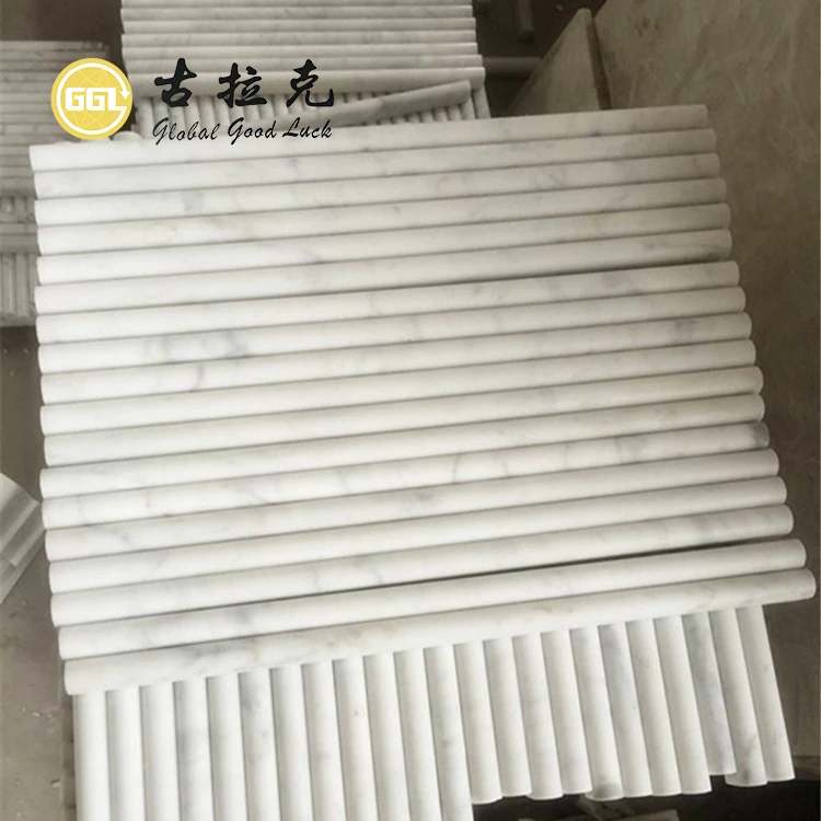 Nature Carrara Marble Stone For Pencil Liner and Baseboard Molding in Polished Surface manufacture