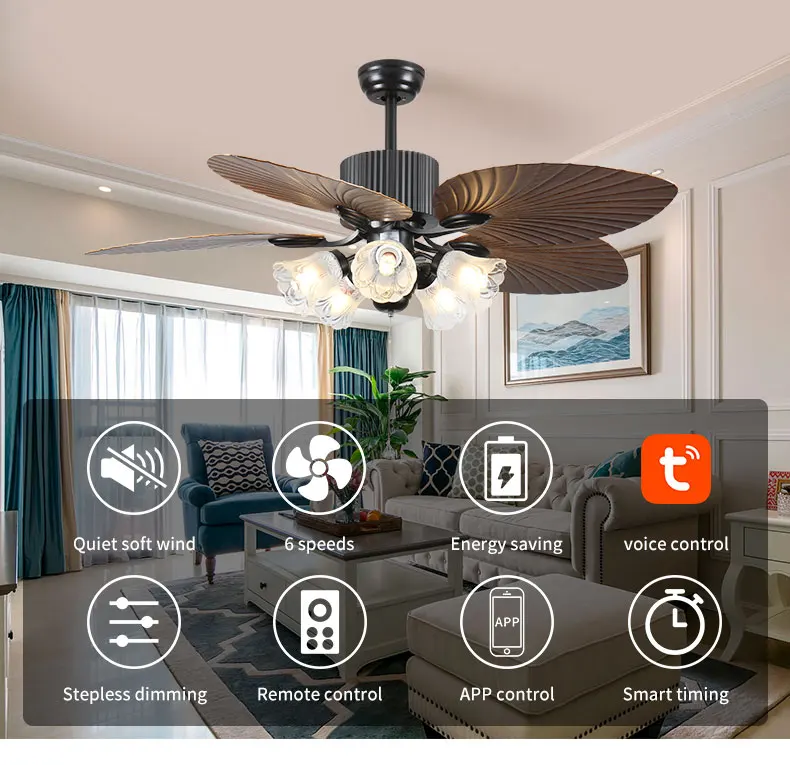 product factory direct 6 speed high cfm quiet dc motor modern ceiling fan with lights remote control bedroom living room ceiling fan494-0