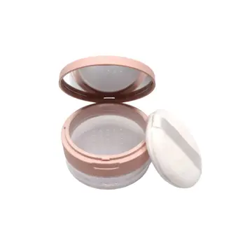 Custom Portable Empty Plastic Cosmetic Powder Compact Eye Shadow Face Powder Container with Stamping Varnishing Packaging Box
