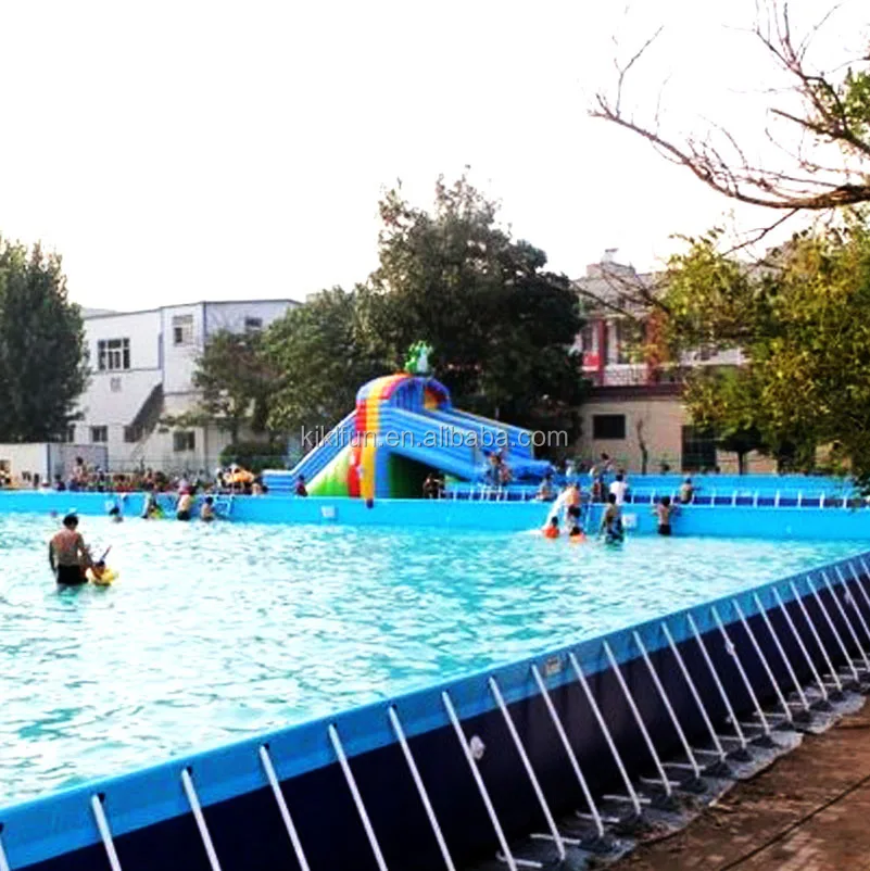Customized Size PVC Rectangular Metal Frame Above Ground Outdoor Swimming Pool