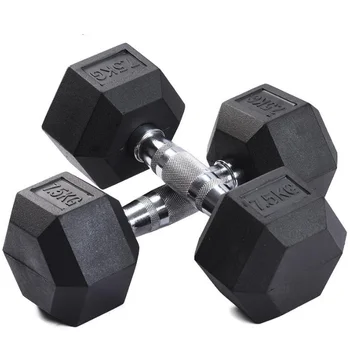 nantong gym hex rubber coated solid weights sets hexagonal dumbbell set