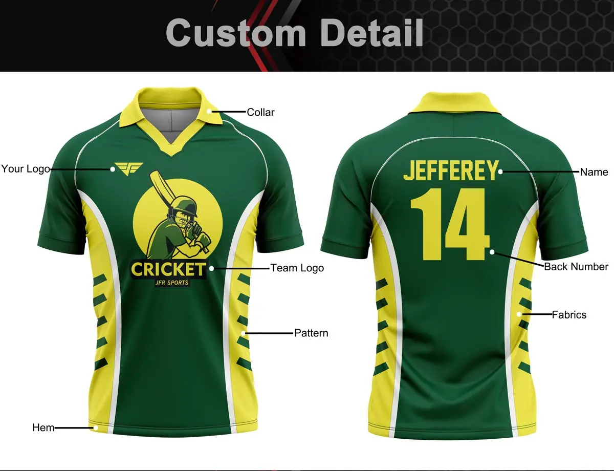 Wholesale New Design Sublimation Cricket Shirt Cricket Team Jerseys