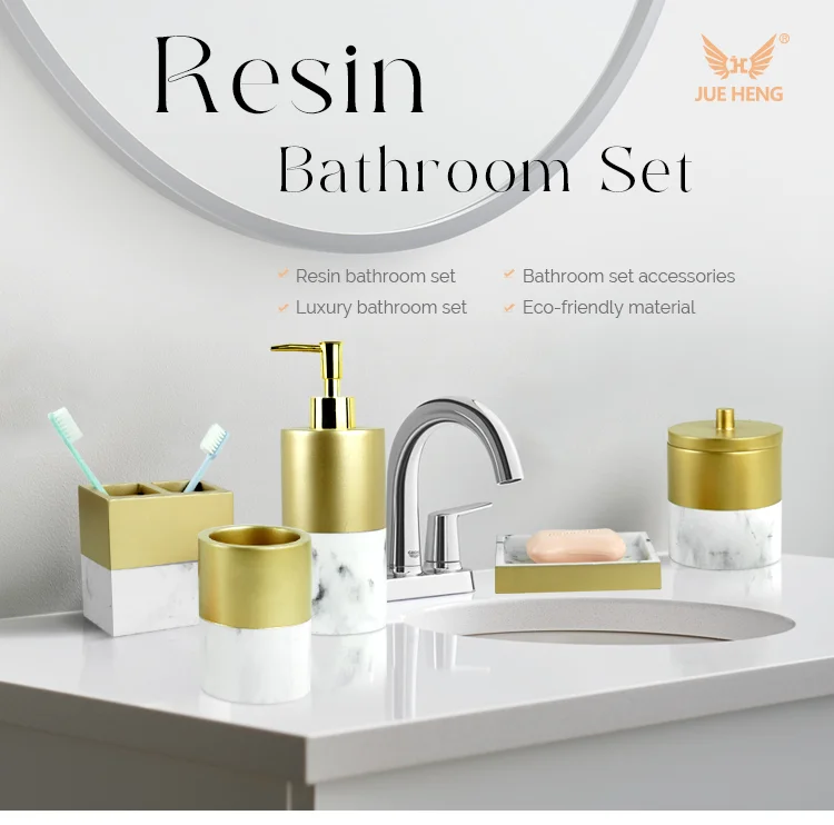 Image showcasing Modern Luxury Eco-friendly Bathroom Accessories Set for Home Decor ...