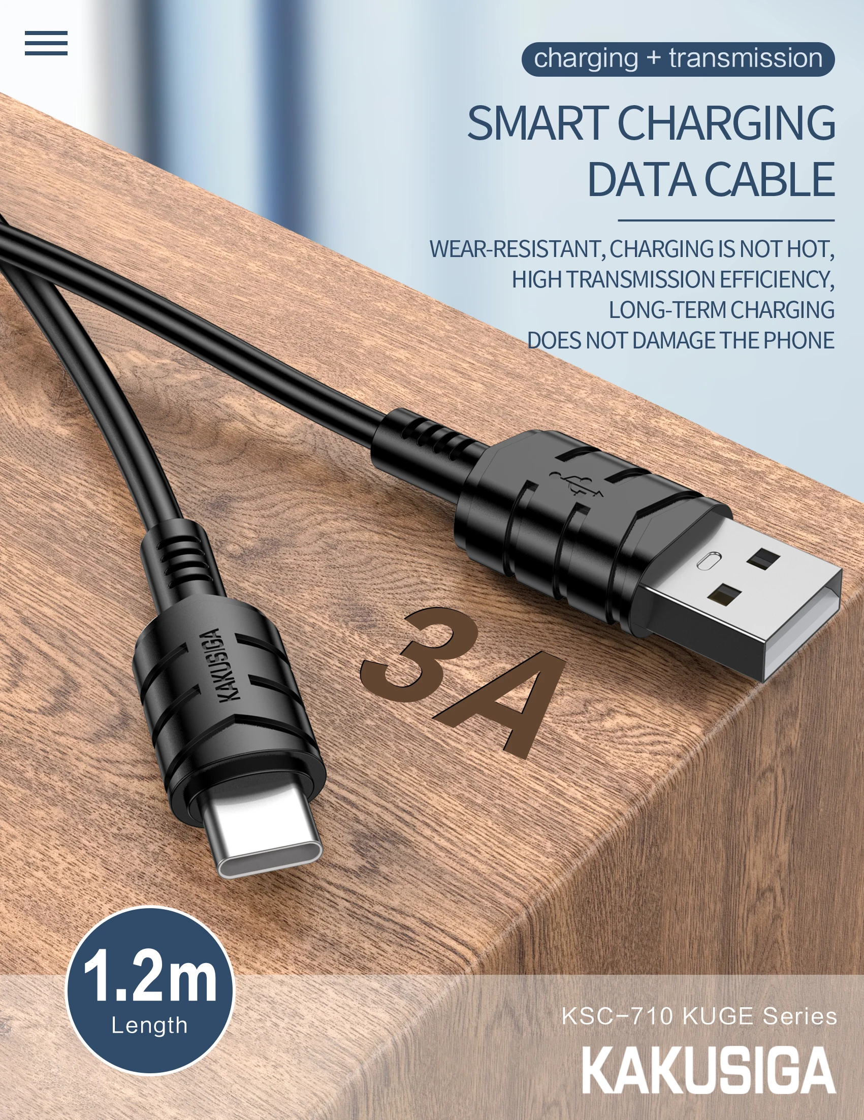 INIU USB C Charger Cable 2m Fast Charging 3.1A At Amazon £3.50
