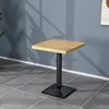 Tavolo quadrato - venatura legno naturale - gambe nere - 60x60 cm