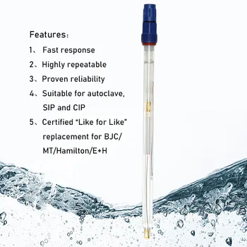 -15~130 Centigrade Use Ph Probe Long Life Stable Sensitive Ph Sensor Ph Electrode