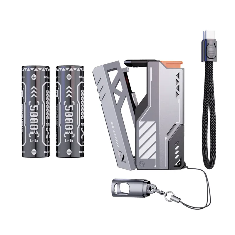 New Portable Mechanical Design One-click Battery Change Mini Power Bank 20000mAh External Battery Charger