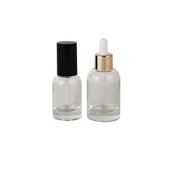 Customized black glass dropper bottle serum container 30ml 40ml 50ml glass essential oil bottle