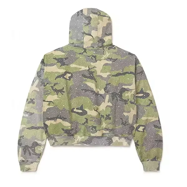 New Arrival Winter Embroidered 100% Cotton High Quality Rhinestone Boxy Fit Zip-Up Hoodie for Men gallery 4