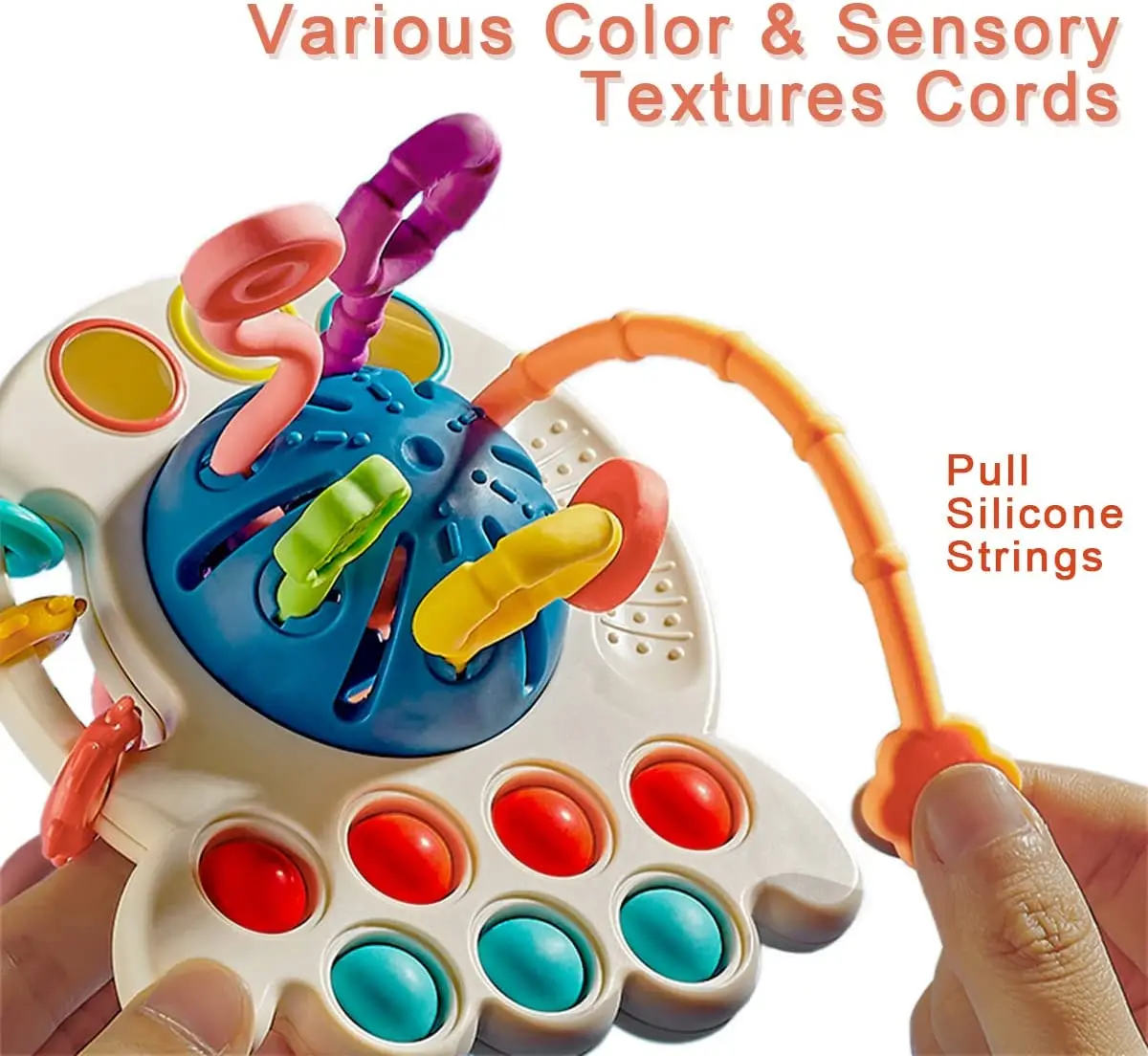 Montessori Silicone Pull String Activity Toys Food Grade Pull String