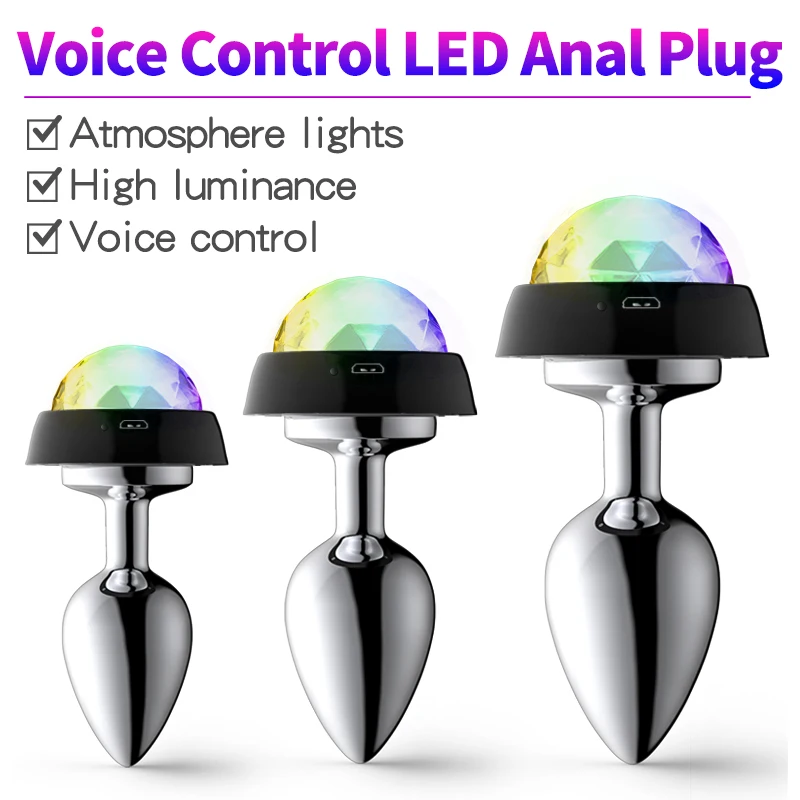 Led Butt Plug Light Up Metal Led Anal Plug Remote Control