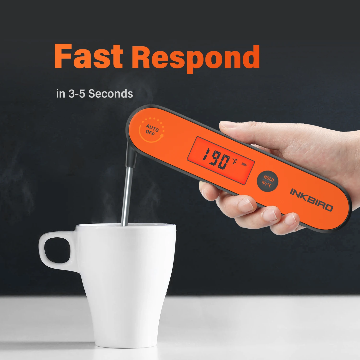 Water Resistant Instant Read Digital Tea Coffee Milk Thermometer