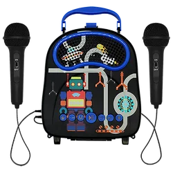 Популярный хит продаж, Беспроводные Usb Tf Проводные микрофоны, динамик, Портативная сумка для переноски, детский караоке с 2 микрофонами