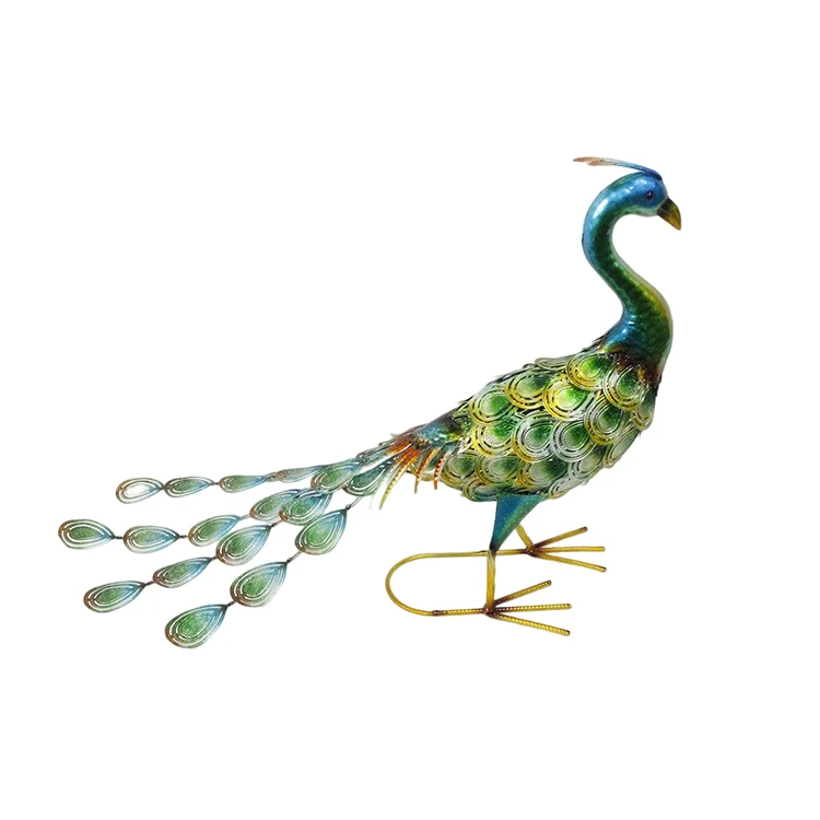 Large Metal Peacock Sculpture for Bird Statues for Outdoor Outside  Patio Lawn