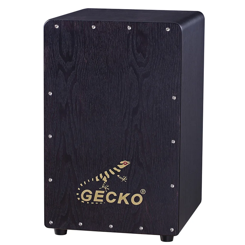 Gecko hot selling cajon drum factory high-end Ash wooden black cajon drum suitable for all ages