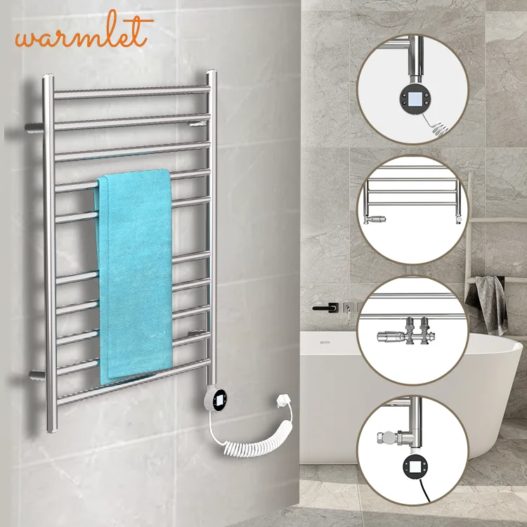 High Quality Wall Mounted Bathroom Stainless Steel Rails Electric Smart Towel Rack Warm Radiator