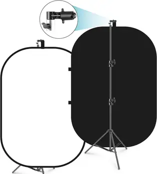 Neewer 5x7ft/1.5x2m Chromakey Foldable Backdrop with Stand 8.5ft/2.6m, 2-in-1 Reversible Green Blue Green Background Panel for
