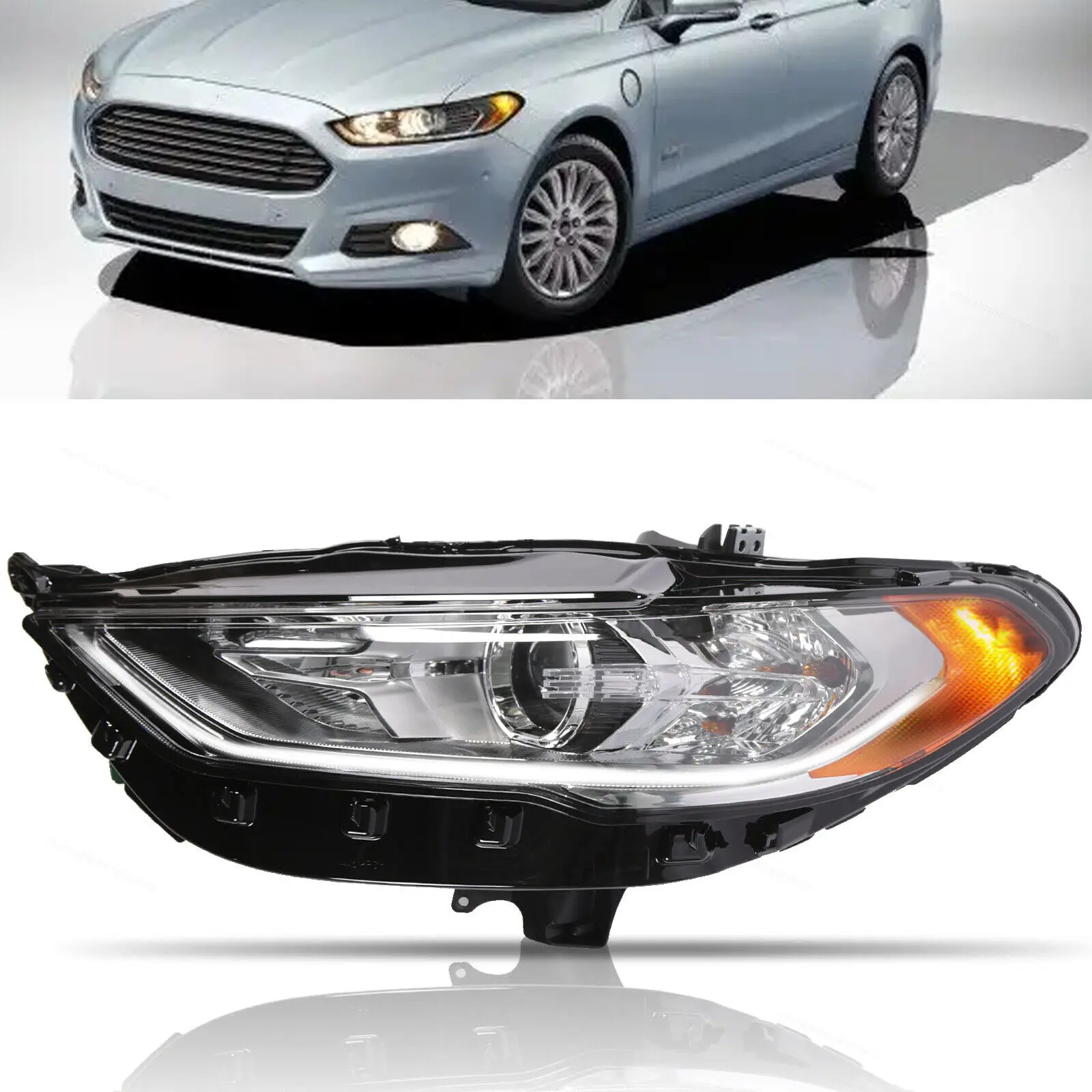 auto parts replace Headlight Left RIGHT Driver Side Halogen Headlamp for 2017 2018 2019 Ford Fusion