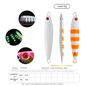 Saltwater Casting Jigs Lures 30g 40g 60g 80g Glow Jigging Pesca Baits Metal Fishing Jig MajorCraft Luminous – Metal Jig – view 4
