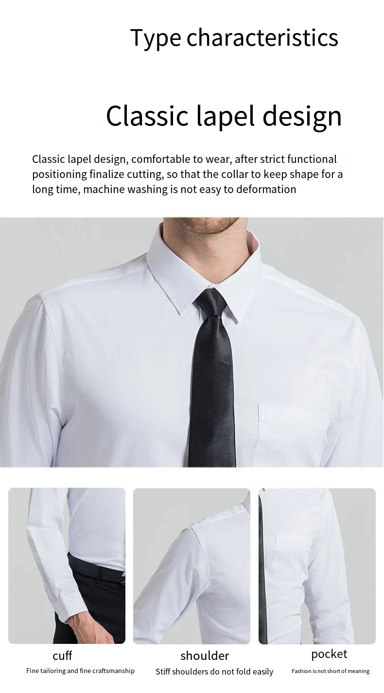 Hersteller Großhandel Custom New Blank Shirt Herren Langarm Slim Business Formal Wear Professional Plus Size679_voghion.com
