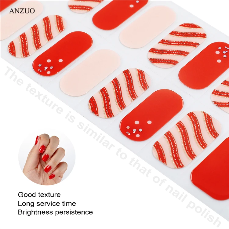 Uv Nail Wrap Nail Gel Polish Sticker Semi Cured Nail Sticker Strips