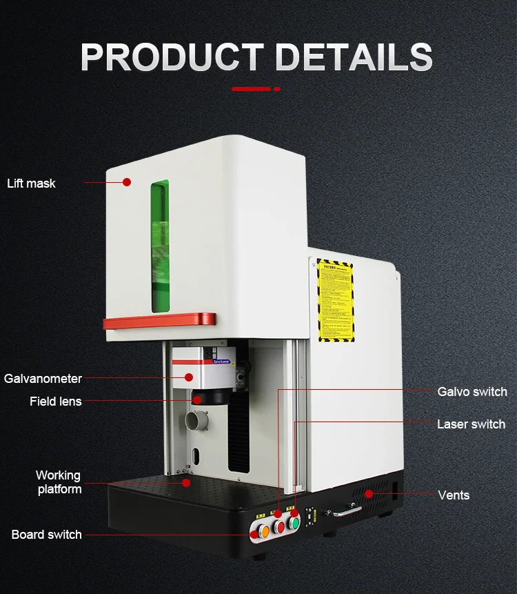 High Quality Laser of 20W 30W 50W the Portable Fiber Laser Marking Machine for Metal manufacture