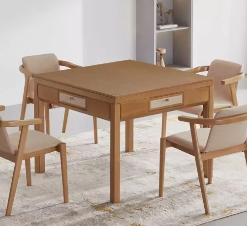 Полностью автоматическая машина для Маджонга из цельного дерева высококачественный обеденный стол двойного назначения