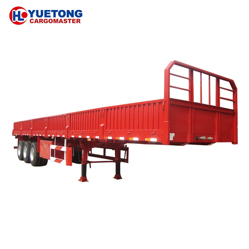 Drop Side Semi Trailer 13m 30/40/50/tons Side Wall Semi Trailer ...