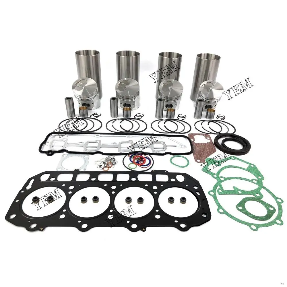 Rebuild Kit With Head Gasket Set Piston Ring Liner Fit for Yanmar 4D94E