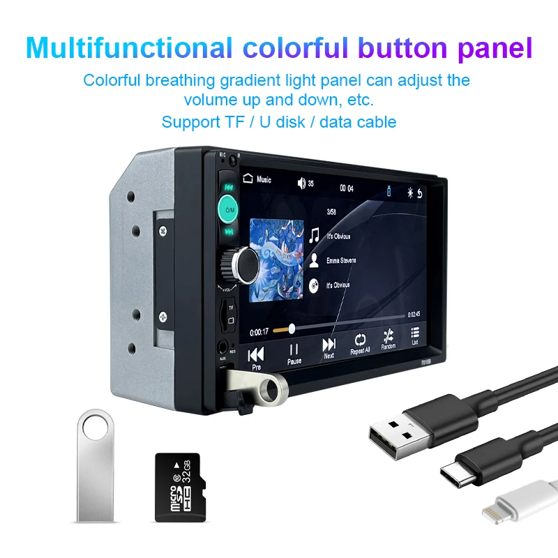 Kaufe F133 7 Zoll CarPlay Android-Auto HD Autoradio Multimedia MP5 Player  Touchscreen Autoradio Stereo FM Empfänger Mirrorlink Auto radio