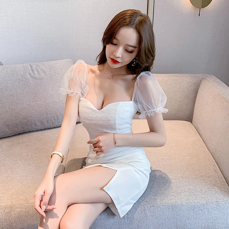 Vestidos Bandage de manga con volantes para fiesta, nuevos