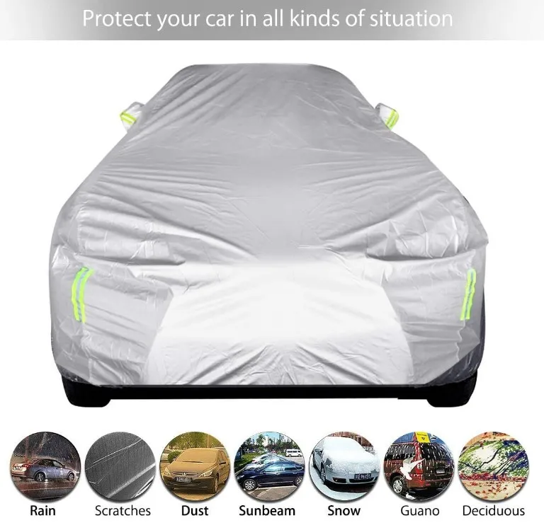 Custom Size and Logo Uv Protection Body Car Cover Sun Wholesale Good Quality Polyester 52X48X32CM 0.8-3kg 200 Pcs