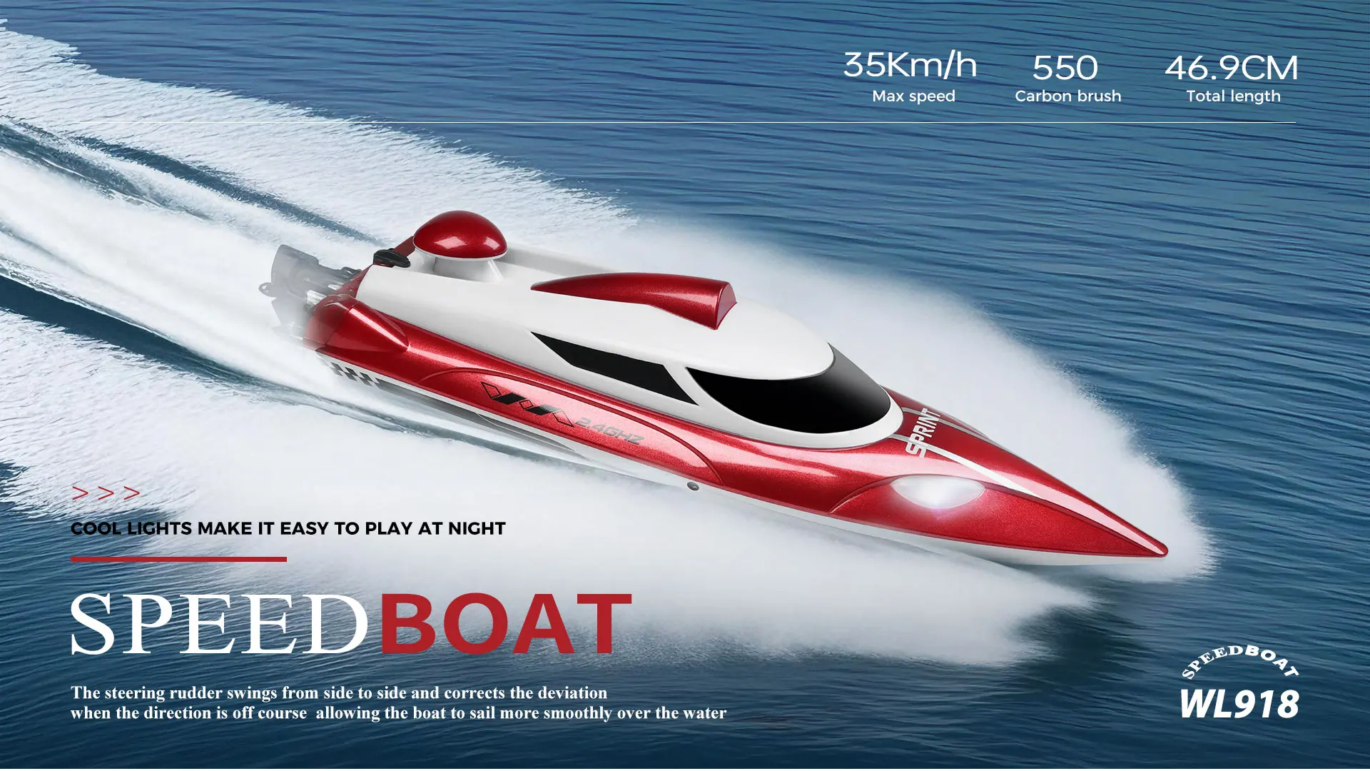 Wltoys WL918 RC Boat High Speed RC Racing Ship Speedboat 35KM/H 200M Remote Control Boat Christmas Gifts Toys for Children