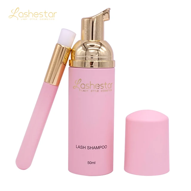 Lashestar индивидуальная торговая марка без масла очищающее средство для ресниц для чувствительной кожи новый стиль матовый розовый шампунь для ресниц