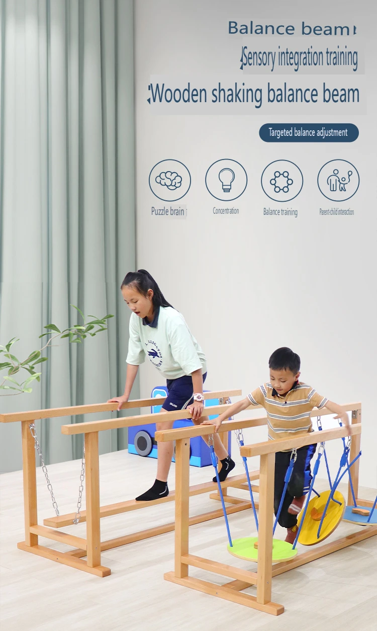 Moetry Kids Therapy Center Sensory Room Equipment Outdoor Indoor Wooden Balance Bridge For