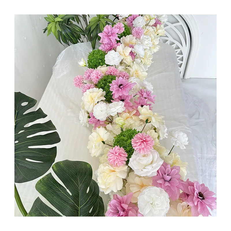 product cq60  floral rows artificial flowers table runner for wedding christmas graduation halloween decorations in homes-51