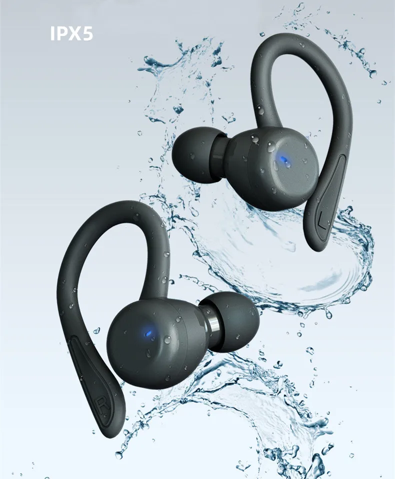 New 2in1 Sport Earbuds Waterproof Music Headphone Gym Ear Hook Business